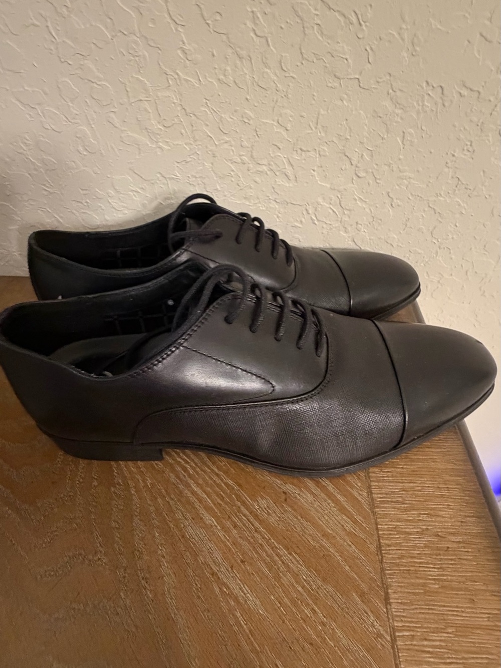 Calvin Klein Black Cap-Toe Derby Dress Shoes 11M